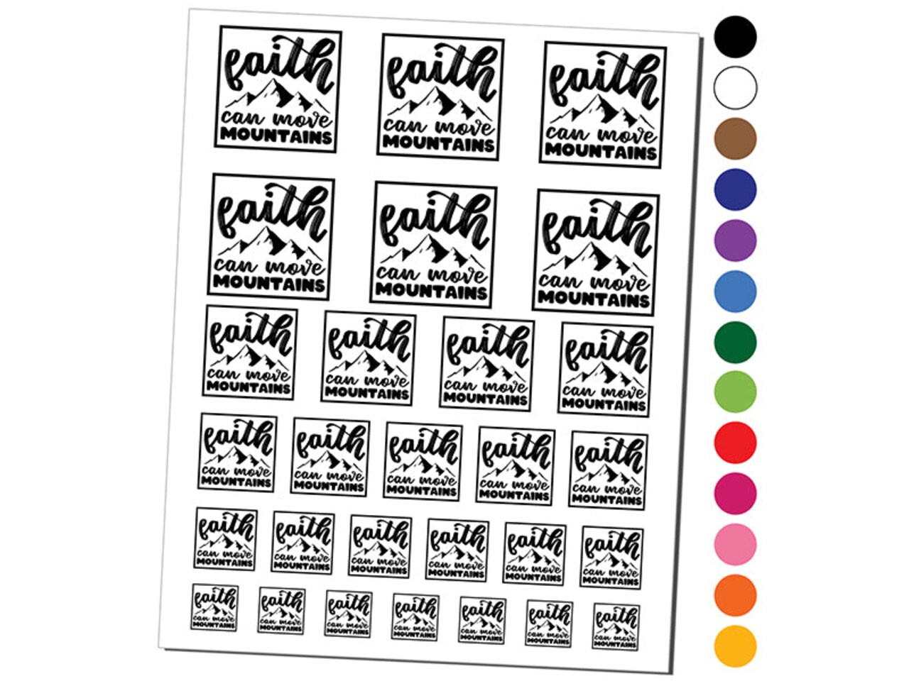 Faith Can Move Mountains Inspirational Bible Verse Temporary Tattoo Water Resistant Fake Body Art Set Collection